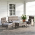 thumbnail image 2 of Outsunny 4 Piece Patio Furniture Set Rattan Outdoor Conversation Set, 2 of 10