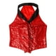 thumbnail image 4 of Blusa elegante con botones a presión y lentejuelas brillantes para mujer, cuello en V, solapa, sin mangas, para fiestas, banquetes, cócteles, fiestas, ropa de club, 4 of 5