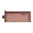 thumbnail image 2 of Mesh Pencil Case - Transparent Pen Bag - Stationery Organizer - Large Capacity Zippered Pouch for Pens Markers - Durable Design - 1 Pack Brown, 2 of 5