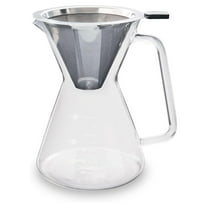 London Sip Glass Pour Over Coffee Carafe Coffee Maker with Reusable Stainless Steel Filter, Ergonomic Handle, and Easy-Pour Spout, 4-Cup (600 mL)