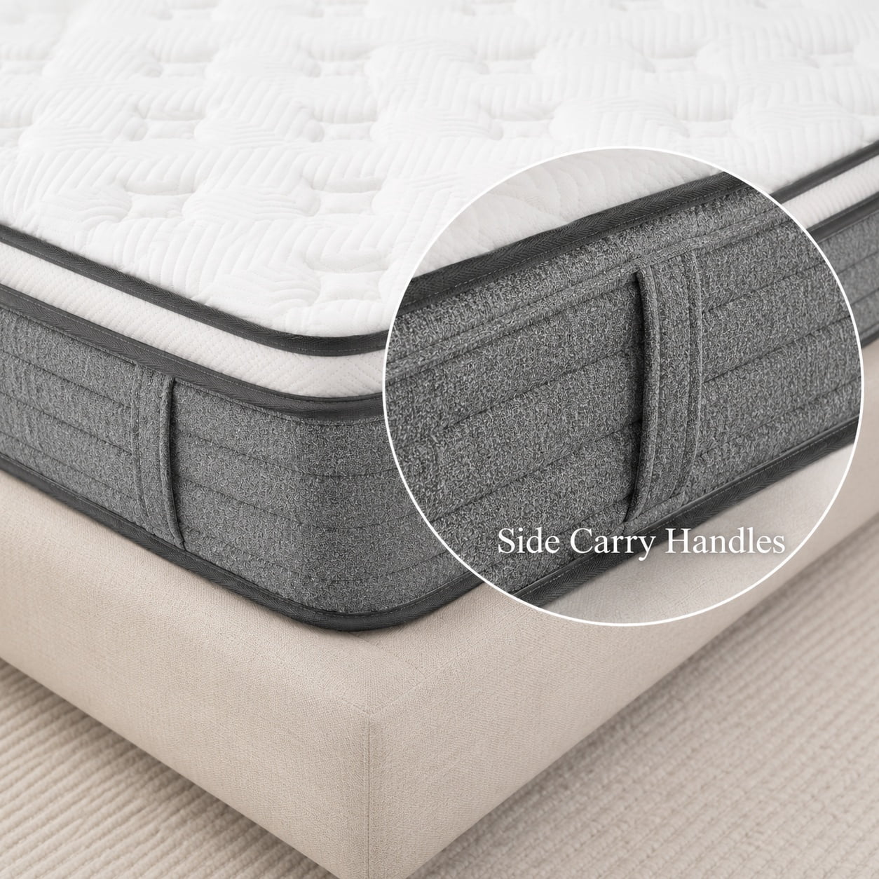 Arctus 14" Full Size Hybrid Mattress Medium Firm with Pocketed Springs,Multi-Layer with Breathable Cooling Motion Isolation Reinforced Edges, Bed-in-a-Box with Side Handles