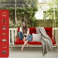 thumbnail image 4 of Outdoor Cushions for Patio Furniture, 4" Thick Waterproof Porch Swing Cushions Replacement with Backrest, 2-3 Seater Bench Cushion（Red,40*40in）, 4 of 7