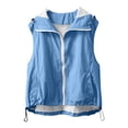 thumbnail image 7 of Womens Active Sleeveless Jackets Sun Protection Zip Up Hoodies Lightweight Outdoor Hiking Jacket with Pockets Blue L, 7 of 7