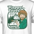 thumbnail image 2 of Teelocity Bob Ross Happy Camp Graphic T-Shirt (Medium - Standard Fit, White), 2 of 4
