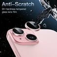 thumbnail image 4 of JETech Camera Lens Protector for iPhone 15 6.1-Inch and iPhone 15 Plus 6.7-Inch, 9H Tempered Glass Metal Individual Ring Cover, HD Clear, 2-Pack (Pink), 4 of 7