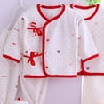 thumbnail image 6 of Povozer Toddler Girls Clothes Baby Girl Outfit,Newborn Baby Clothes Pure Cotton Underwear Newborn Baby Seven Piece Set,Size 0-3 Months,Red, 6 of 6