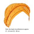 thumbnail image 5 of Sonducket 4 piezas Envoltura para la cabeza Estilos bohemios Cómodos colores surtidos Sombrero de pirata Atractivo suministros de abalorios Diademas para Accesorio para el cabello Amarillo Sonducket AP008789-04B, 5 of 5