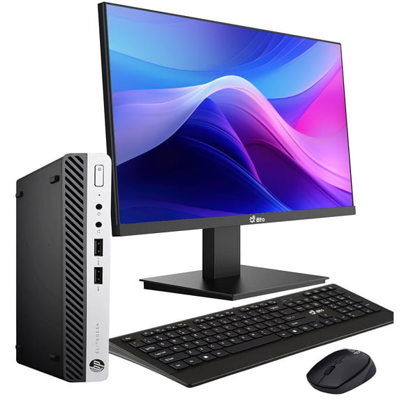 Restored HP Prodesk 400 G4 Desktop Mini PC Intel Quad-Core i5-8500T, 16GB Ram, 256GB SSD, 22 inch Monitor, WiFi, Keyboard and Mouse, Windows 11 Pro (Refurbished)