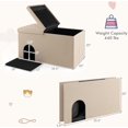 thumbnail image 2 of WoofPaw Cat Litter Box Enclosure, Hidden Litter Box Furniture Ottoman with Urine Proof Litter Mat, Flip-up Lid, Dog Proof Cat Washroom Bench Storage Cabinet, Cat Box Enclosure (Beige), 2 of 9