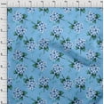 thumbnail image 3 of oneOone Polyester Spandex Medium Blue Fabric Florals Sewing Material Print Fabric By The Yard 56 Inch Wide-16A, 3 of 4
