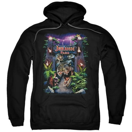 Jurassic Park/Welcome To The Park Adult Pull Over Hoodie Black 