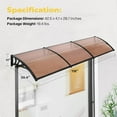 thumbnail image 6 of SPECSTAR Polycarbonate Window Door Awning Spliced Canopy Brown with Black Bracket 40 inch x 120 inch, 6 of 7