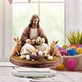 thumbnail image 6 of Christmas Table Decorations Christian Standing Decor Jesus with Lion Lamb and Dove Statues Desktop Ornaments for Tabletop Christian Themed Party, 6 of 9