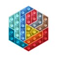 thumbnail image 2 of Rompecabezas hexagonal sensorial de burbujas de empuje de 9 piezas juguete Ehuebsd antiestrés para aliviar el autismo Color aleatorio, 2 of 9