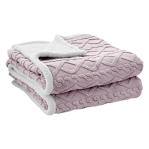 Fleece Throw Blanket for Couch - 300GSM Soft & Warm Fluffy Beige Blanket, Decorative and Giftable Striped Blankets for Women, Men, 50"x60"