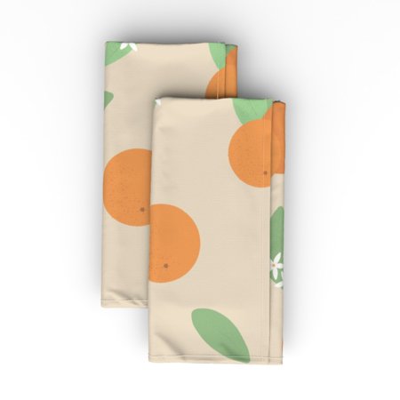 

Cotton Sateen Dinner Napkins (Set of 2) - Vintage Fruit Kitsch Citrus Tropic Florida Large Oranges Print Cloth Dinner Napkins by Spoonflower