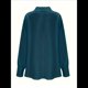 thumbnail image 5 of Blusa Elegante de Satén de Seda para Mujer, con Cuello Vuelto, Fruncido en la Parte Delantera, Drapeada, Larga, para Oficina y Trabajo. Azul Pavo Real XXL, 5 of 6