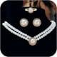 thumbnail image 2 of Juego de collar y aretes de perlas, gargantilla de perlas, collar de perlas de imitación, collar de perlas, pulseras de perlas, conjunto de aretes, joyería para mujeres y niñas, regalo, 2 of 4