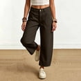 thumbnail image 5 of Lmueinov Straight Leg Jeans for Women High Waisted Wide Leg Loose Fit Pants with Pockets Wrinkle Resistant Solid Color Ankle Length Out Going Pants, 5 of 6