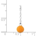 thumbnail image 2 of 925 Sterling Silver Yellow Enameled Bead 1/2in Dangle Enhancer Pendant, 2 of 6