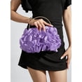 thumbnail image 2 of REMANLAND Women's Satin Floral Evening Clutch Purse, Purple, 2 of 7