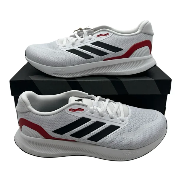 Adidas RunFalcon 5 Running Shoes Men's Size 11 WIDE White Black Scarlet IE0551