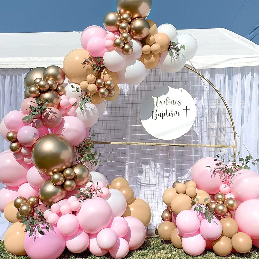 Magenta Gold Balloons Arche Ballon Anniversaire Baby Shower Baptism 18 30  Birthday Girl Wedding Party Decoration