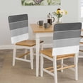 thumbnail image 5 of Black Grey Striped Chair Back Covers, Removable Chair Covers for Dining Chairs Set of 6, Washable Chairs Slipcovers Back Seat Protector for Wedding Party 19"x20", 5 of 9
