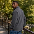 thumbnail image 7 of Delconic Mens Quarter Zip Fleece Pullover Jacket Long Sleeve Stand Collar Warm Outerwear Casual Relaxed Fit for Fall Winter Red XL, 7 of 7