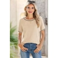 thumbnail image 4 of Womens Tops Trendy Casual Short Sleeve Shirts Crewneck Knit Sweater Top L, 4 of 9