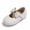 White, variant on Rexoro Girls Mary Janes Shoes PU Bowknot Pearl Wedding Toddler Flats