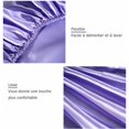 thumbnail image 4 of Juego de cama de satén de seda de 4 piezas con sábana bajera, sábana encimera, almohada, transpirable, suave y cómodo, color morado (completo), 4 of 5