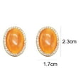 thumbnail image 5 of SPRING PARK Women Earrings Oval Crystal Shiny Rhinestone Fake Studs Stud Non Pierced Ear Clips, 5 of 9