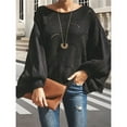 thumbnail image 4 of Chandail pour Femmes Grande Taille Décontracté à Col Rond, Coupe Ample, Style Confortable, 4 of 7