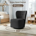 thumbnail image 3 of BELLEZE Swivel Accent Chair, Modern Upholstered 360° Swivel Barrel Chairs Comfy Small Club Chairs for Nursery, Hotel, Bedroom, Office, Lounge - Cortona (Dark Grey), 3 of 7