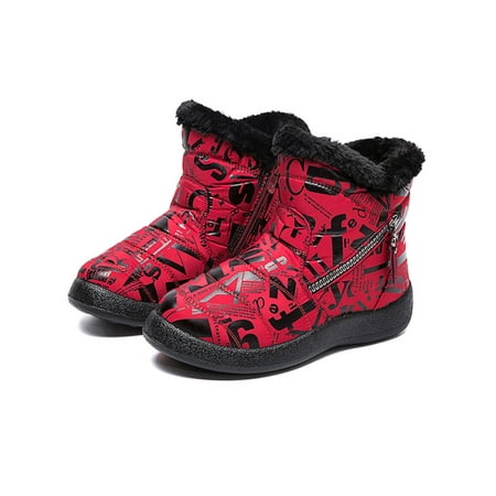 

GENILU Womens Ankle Warm Faux Fur Lined Snow Boots Waterproof Outdoor Non-Slip Winter Shoes