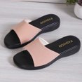 thumbnail image 4 of Xfvqtps Slide Sandals Women Micro Wedge Low Heel Open Toe Suede Soft Sole Comfortable Non Slip Breathable Summer Beach Sandals Pink, 4 of 7