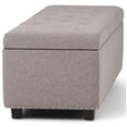 thumbnail image 3 of Trent Home 48" Transitional Rectangle Ottoman in Cloud Gray Linen Look Fabric, 3 of 6