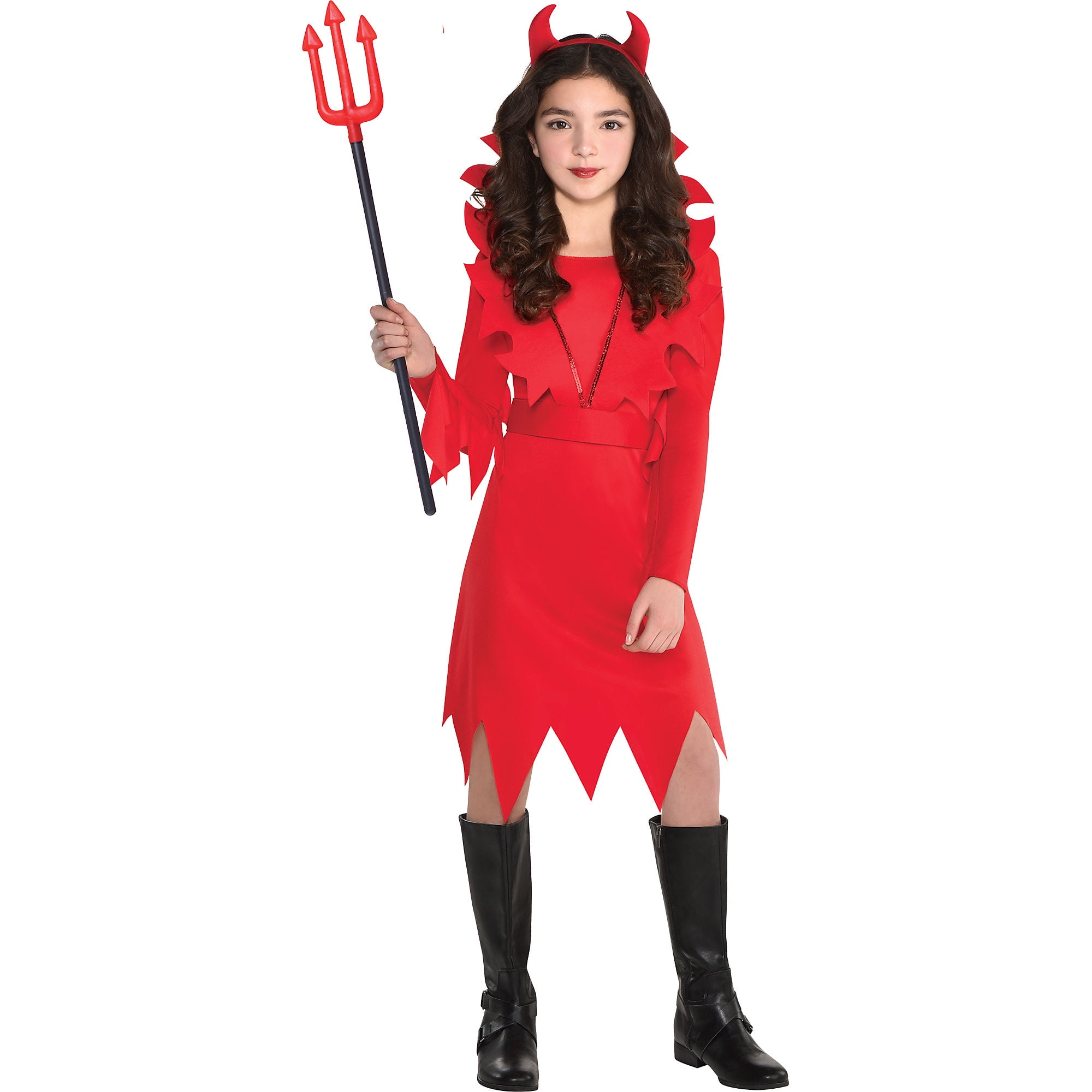 Belt & Horns - Wings Economy Devil Costume with Dress Red Siz.. COST-W NEW 