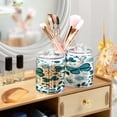 thumbnail image 6 of WOBOGO Light Blue Butterflies Flowers and Leaves Transparent Plastic Jar 4pcs Cotton Swabs Balls Pads Floss Stick Dispenser Bathroom Vanity Storage Organizer, 6 of 7