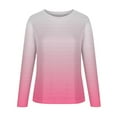 thumbnail image 5 of Patlollav Womens Plus Size T-Shirt Round-Neck Long Sleeve Print Casual Blouse, 5 of 7