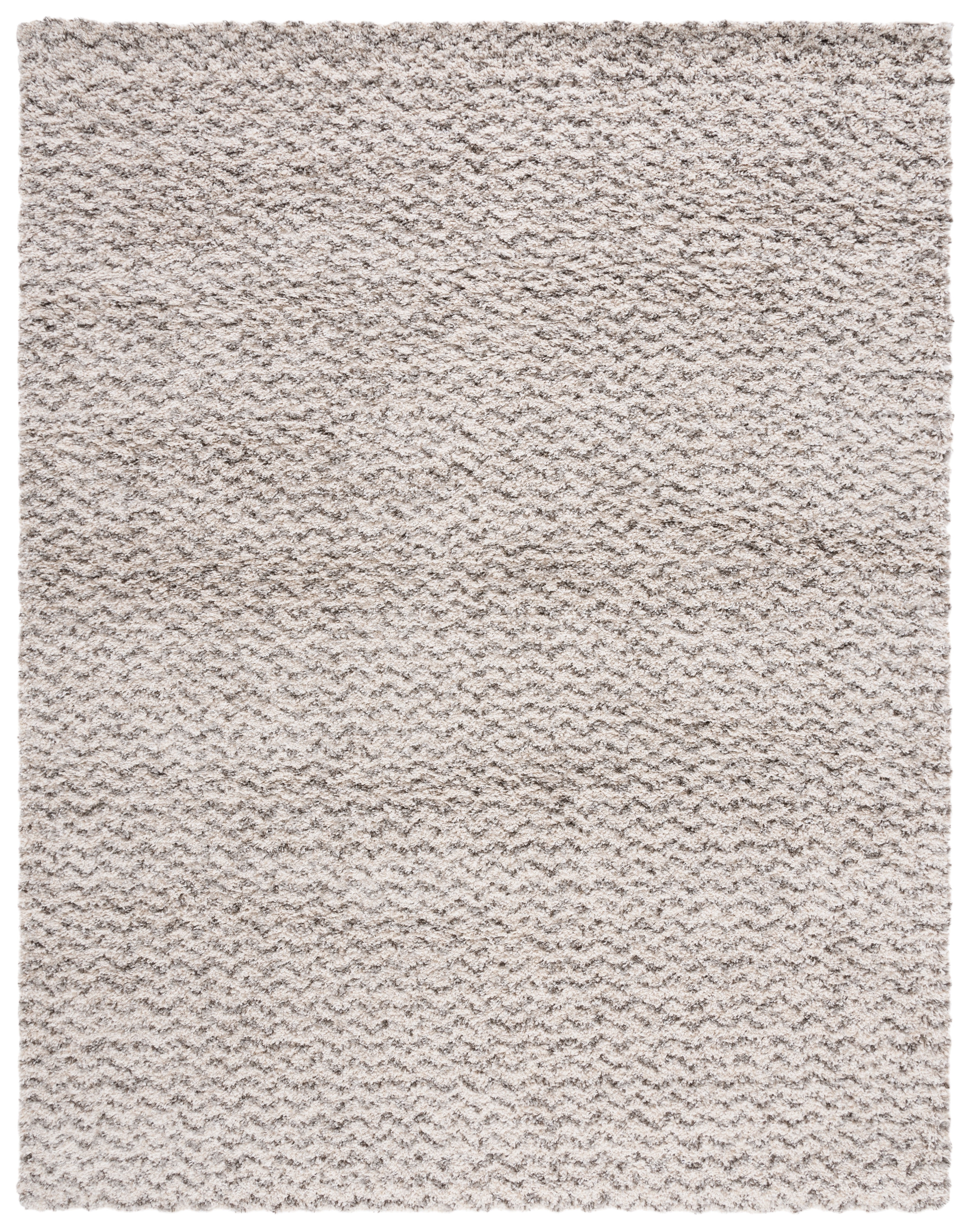 SAFAVIEH Hudson Merrilyn Chevron Shag Area Rug, Ivory/Grey, 8' x 10'
