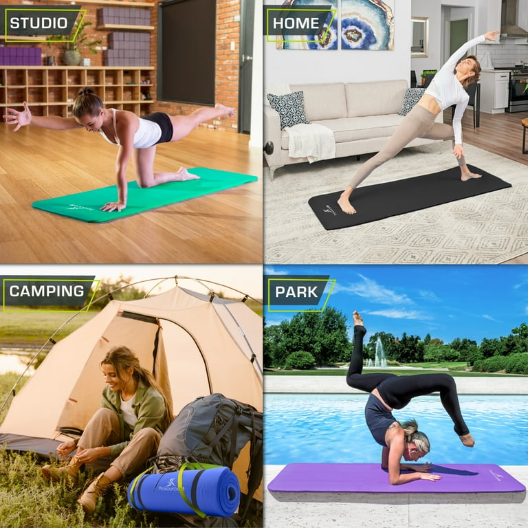 ProsourceFit Extra Thick Yoga and Pilates Mat 1 2 inch or 1 inch Thick for Fitness