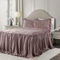 thumbnail image 1 of Lush Decor Ravello Pintuck - Juego de Colcha de Falda con Volantes de Lujo de 3 Piezas con Volantes, decoraci&oacute;n Tradicional Inspirada en el Glamour y la Granja - Queen, Woodrose, 1 of 5
