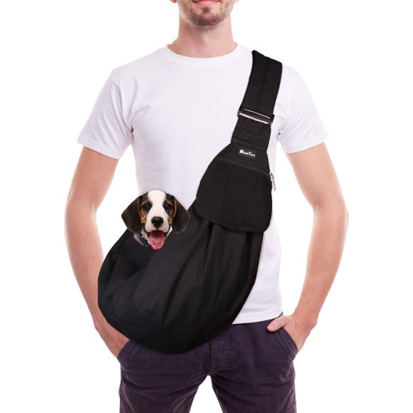 SlowTon Dog Carrier Sling, Thick Padded Adjustable Shoulder Strap Dog Carriers for Small Dogs, Puppy Carrier Purse for Pet Cat with Front Zipper Pocket Safety