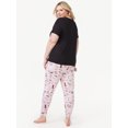 thumbnail image 2 of Joyspun Women’s Short Sleeve T-Shirt and Joggers Pajama Set, 2-Piece, Sizes S to 3X, 2 of 4