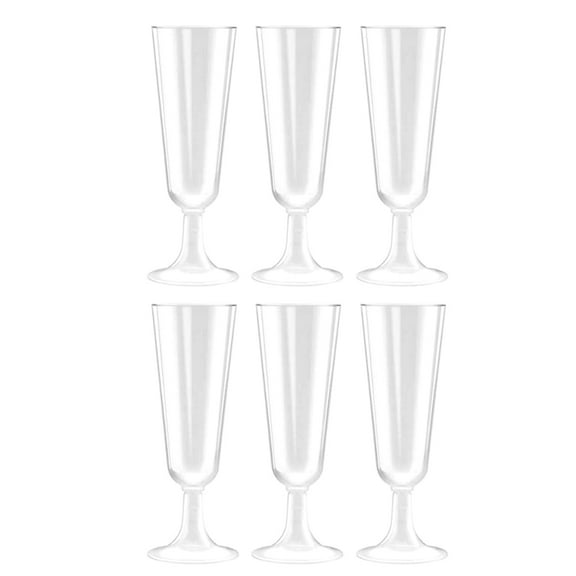 6 PCS Clear Champagne Cup Champagne Mug Transparent Glasses Toasting Glasses Red Wine Glass for Restaurant Wedding Party