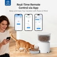 thumbnail image 2 of Automatic Cat Feeder and Water Fountain Combo, 3L WiFi Smart Pet Feeder with Stainless Steel Bowl, App Control for Remote Feeding, Detachable Easy Clean (White), 2 of 7