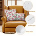 thumbnail image 6 of Outdoor Pillow Covers Pack of 2, Pink Lily Pastoral Floral Leaf Waterproof Throw Pillowcase Cushion Cases, Summer Watercolor Flower Decorative Pillow Cover for Couch Sofa Home Bed Patio, 6 of 9