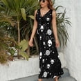 thumbnail image 6 of Amazing Aliens In The Universe With Planet And Stars Womens Night Club Maxi Dress V Neck Sleeveless Bohemia Long Dresses, 6 of 9